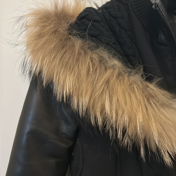 Rudsak Black Suzy Duvet, Leather and  Fur Coat - Picture 3 of 6